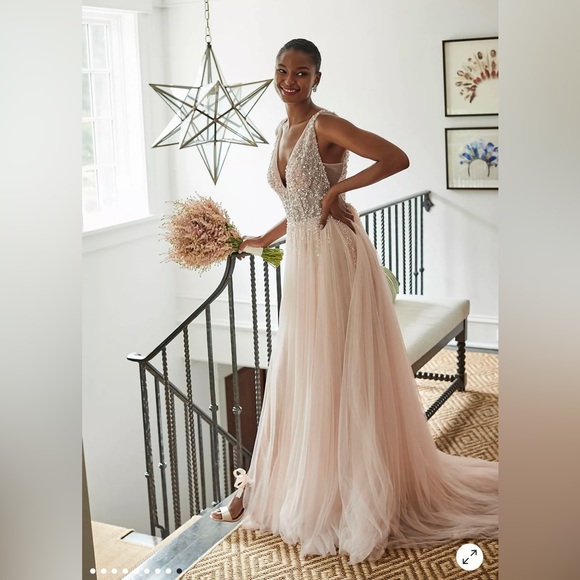 BHLDN Written in the Stars Beaded Tulle Open-Back Wedding Ballgown - Picture 5 of 9